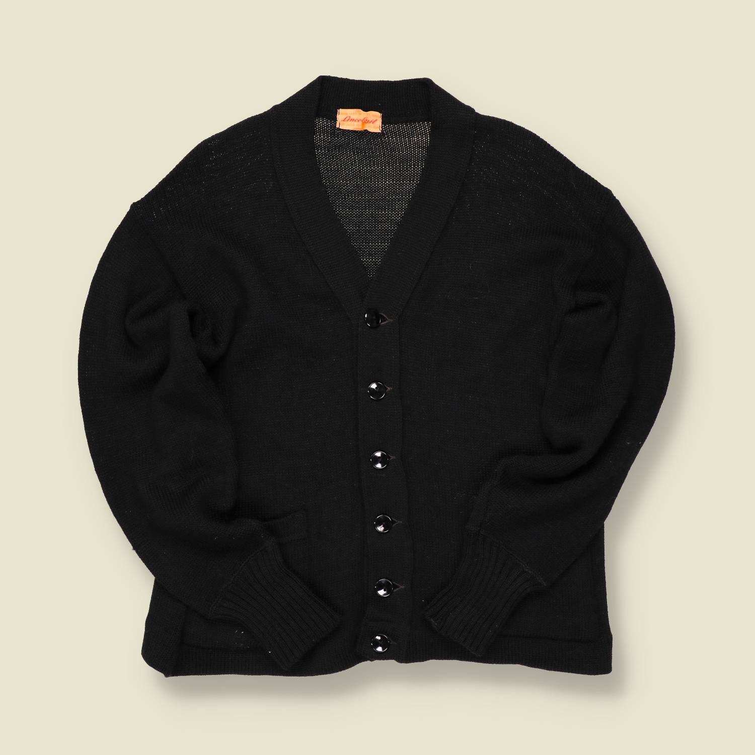 1950s Black Wool Cardigan - S/M