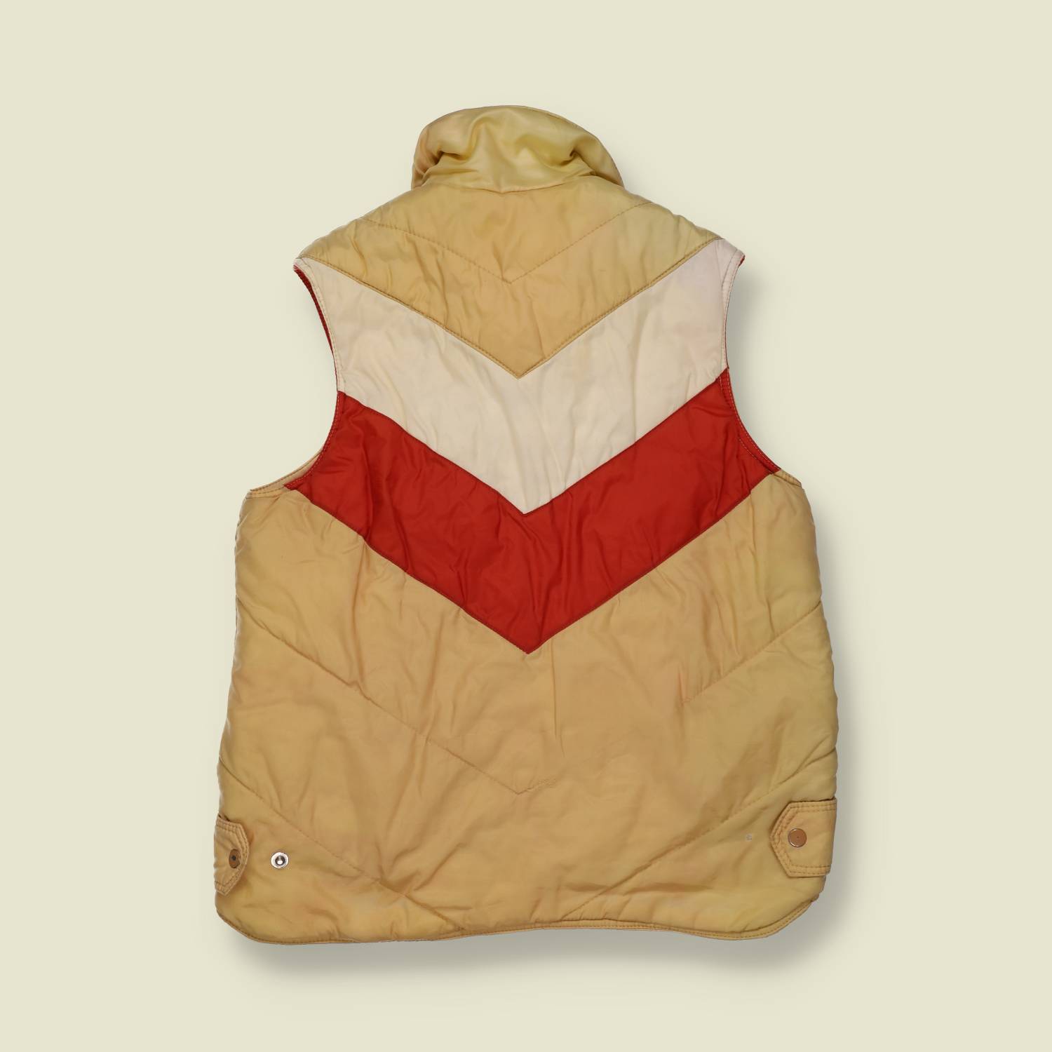 1970s Chevron Stripe Puffer Vest - S