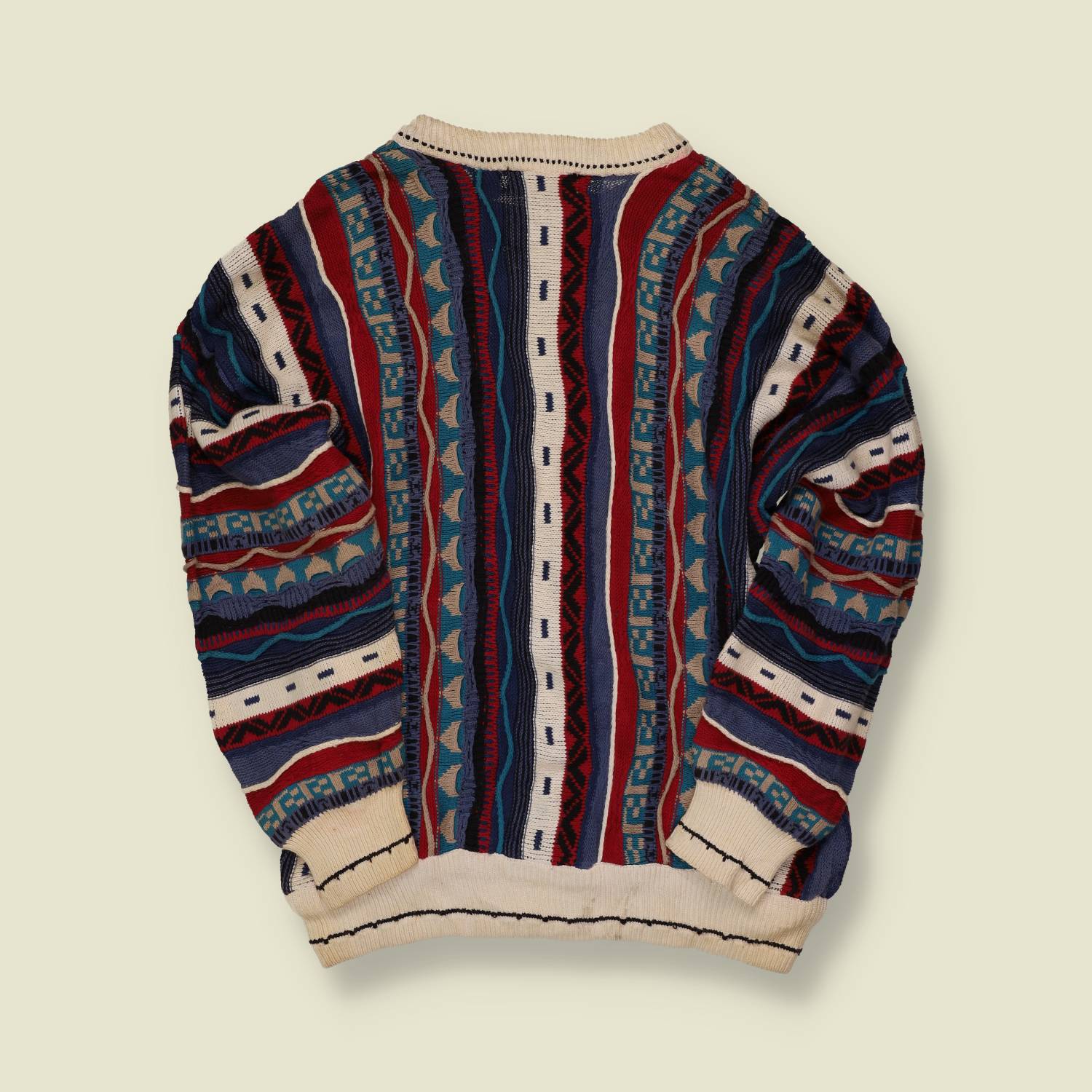 1990s Cotton Traders Coogi Style Knit Sweater - L