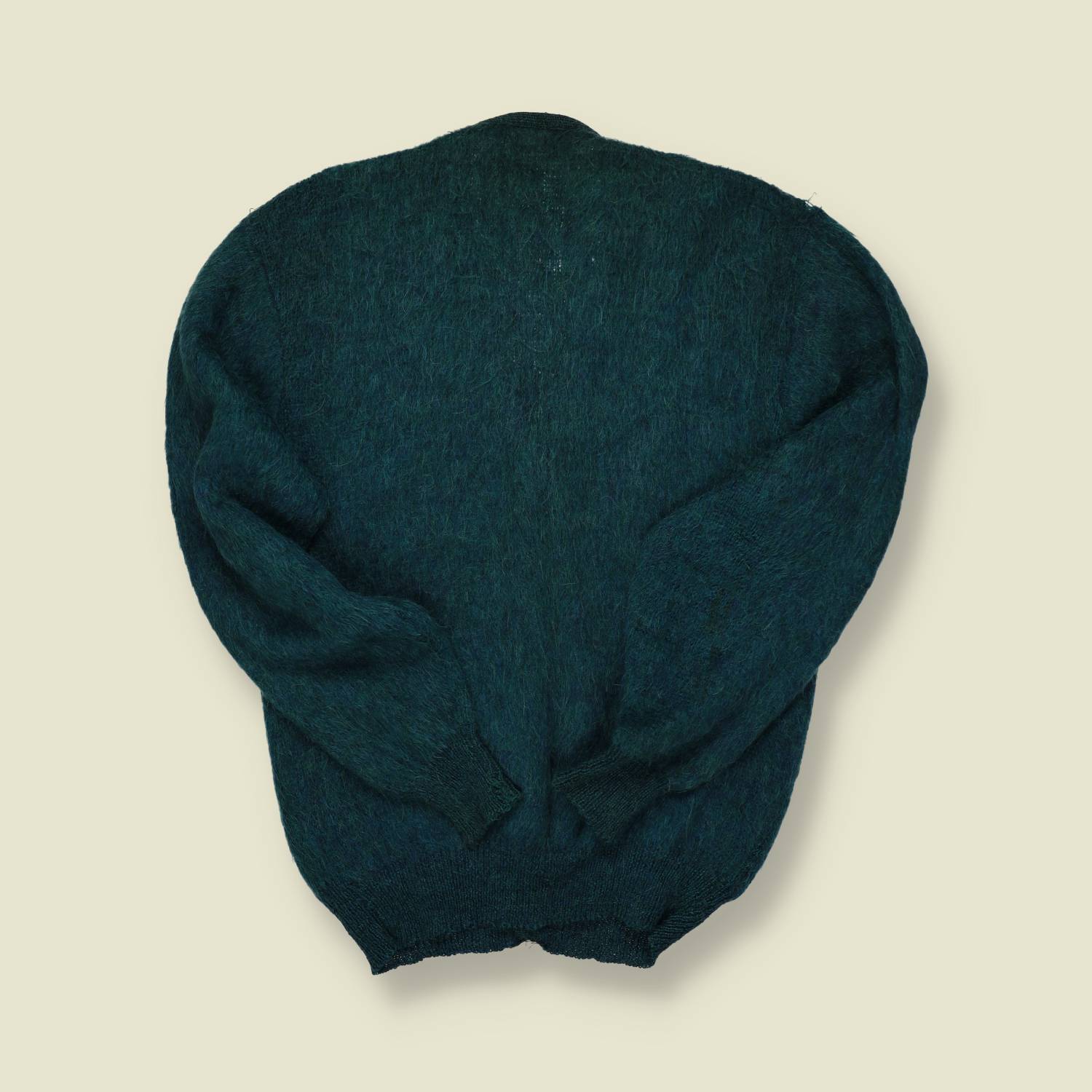 1960s Shag-A-Pac Mohair Cardigan Teal Green - S