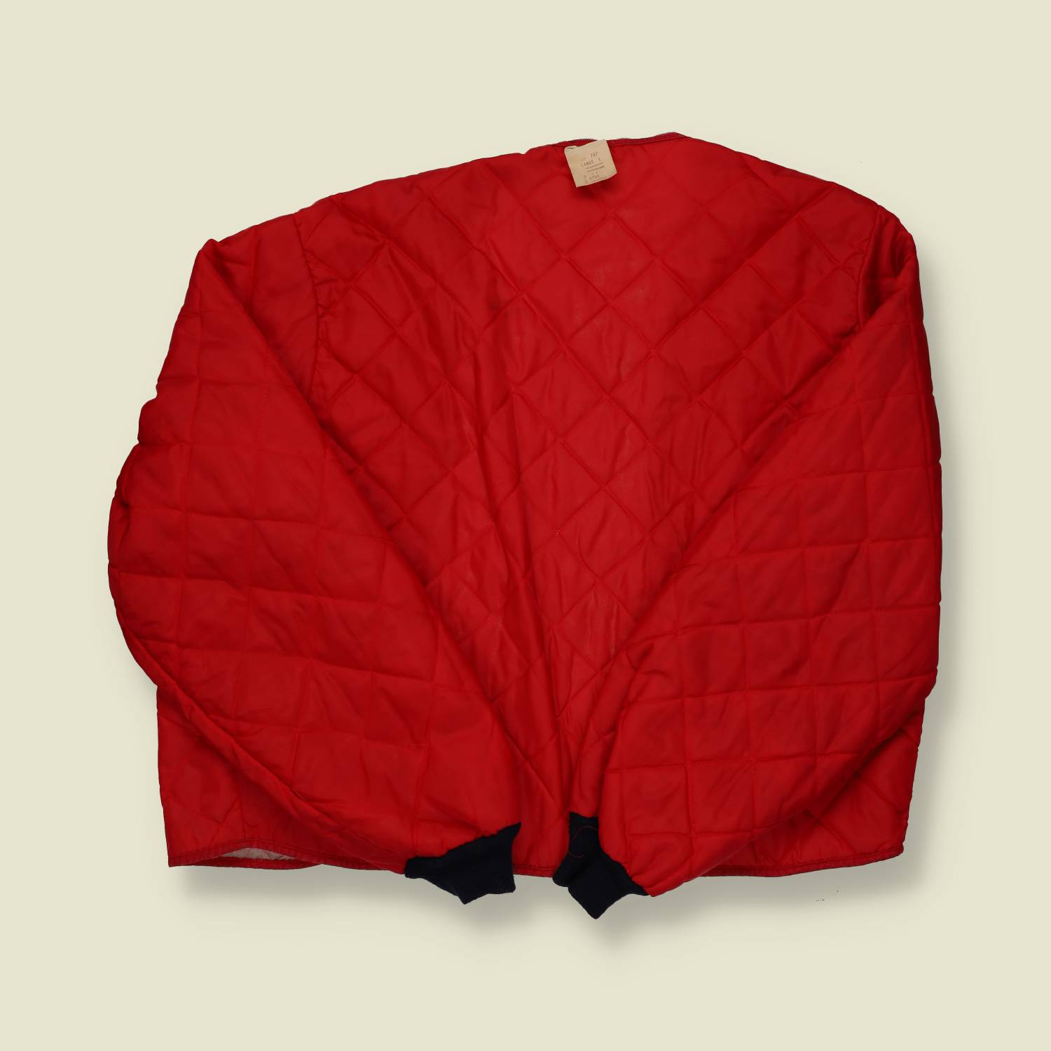 1970s Quilted Nylon Jacket Liner Red - M