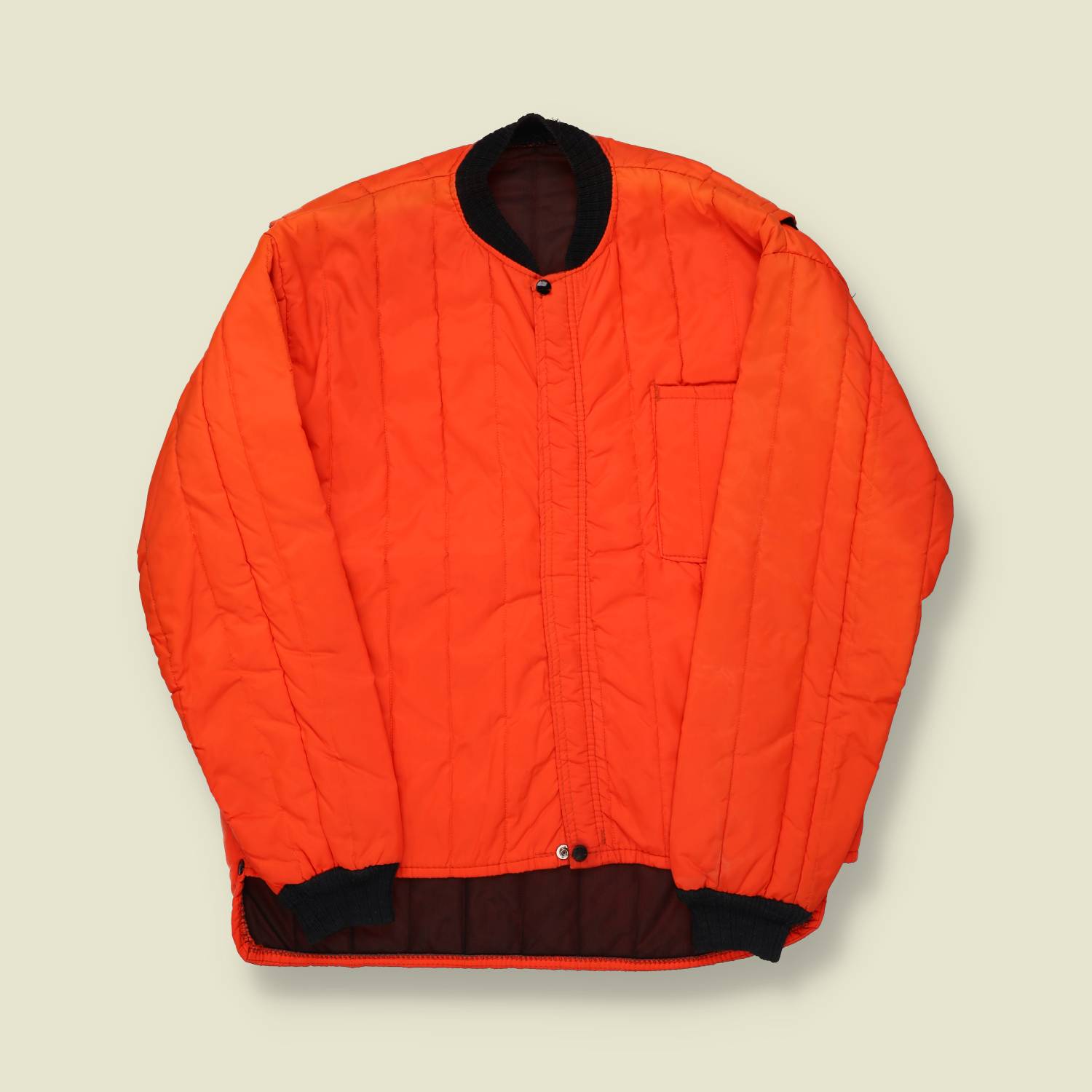 1970s Quilted Hunting Jacket Blaze Orange - M/L