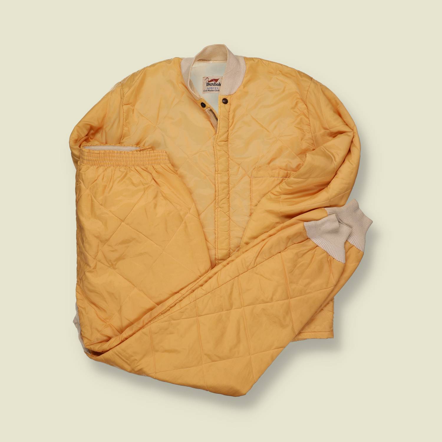 1970s Duxbak Quilted Hunting Suit Jacket and Pants Set - S