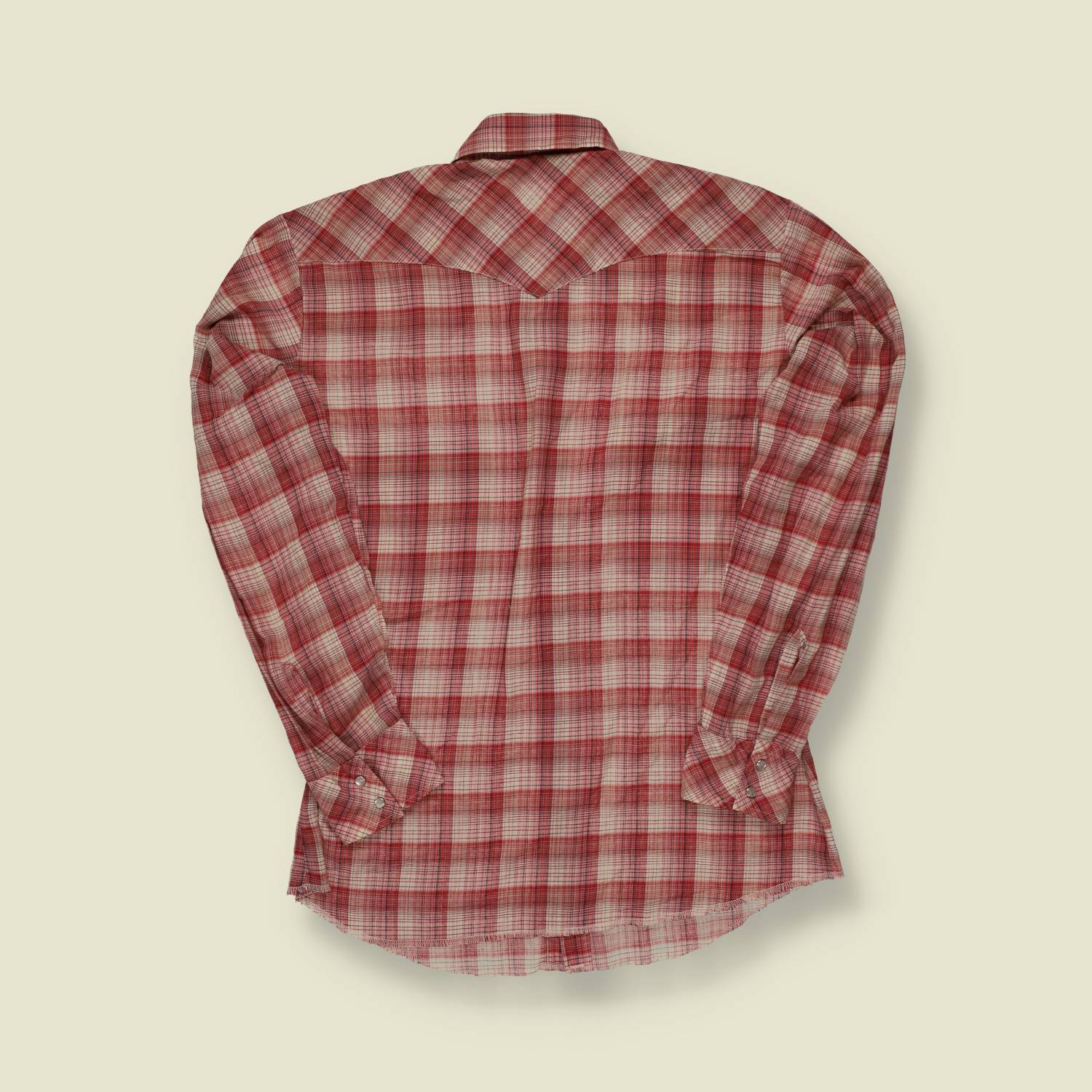 1970s Wrangler Western Snap Shirt Red Plaid - M