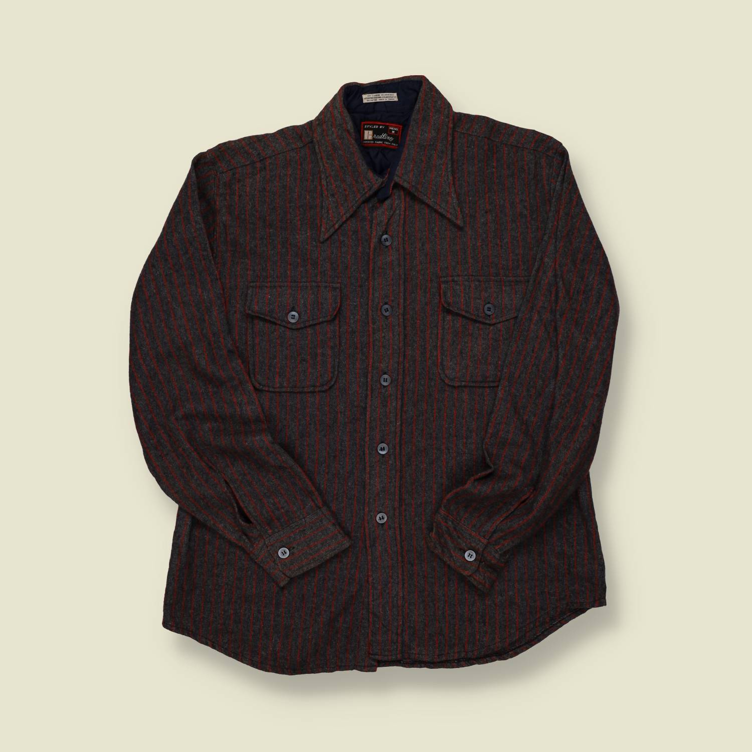 1970s Headling Striped Wool Jac Shirt - M/L