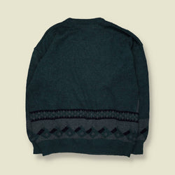 1980s | Novelty Alpine Knit | Green - 3XL