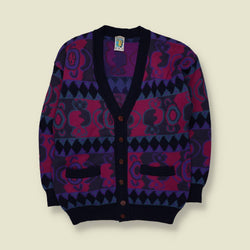 1980s | Halifax Bay | Koala Novelty Cardigan | Purple Multi - S