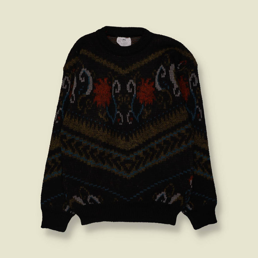 1980s | San Marco Ventana | Knit | Black Multi - S