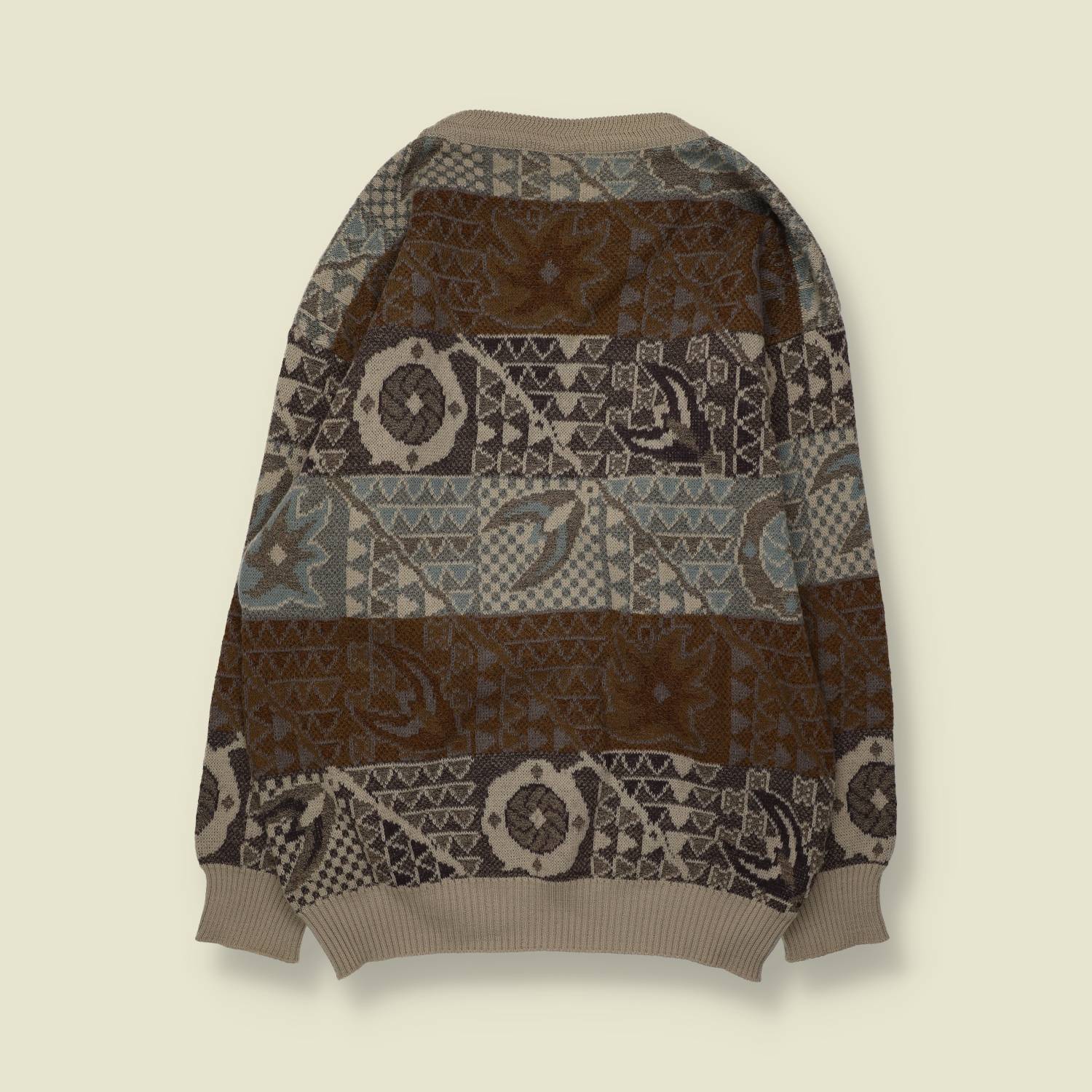 1980s | Knit | Brown & Blue - M