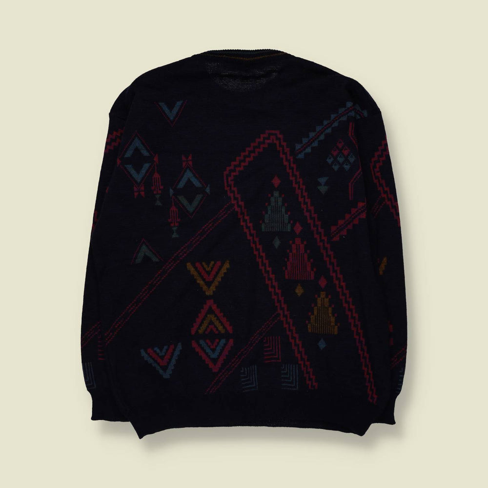1980s | Knit | Navy Multi - L