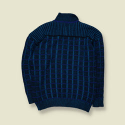 1980s | Knit | Navy Check - M