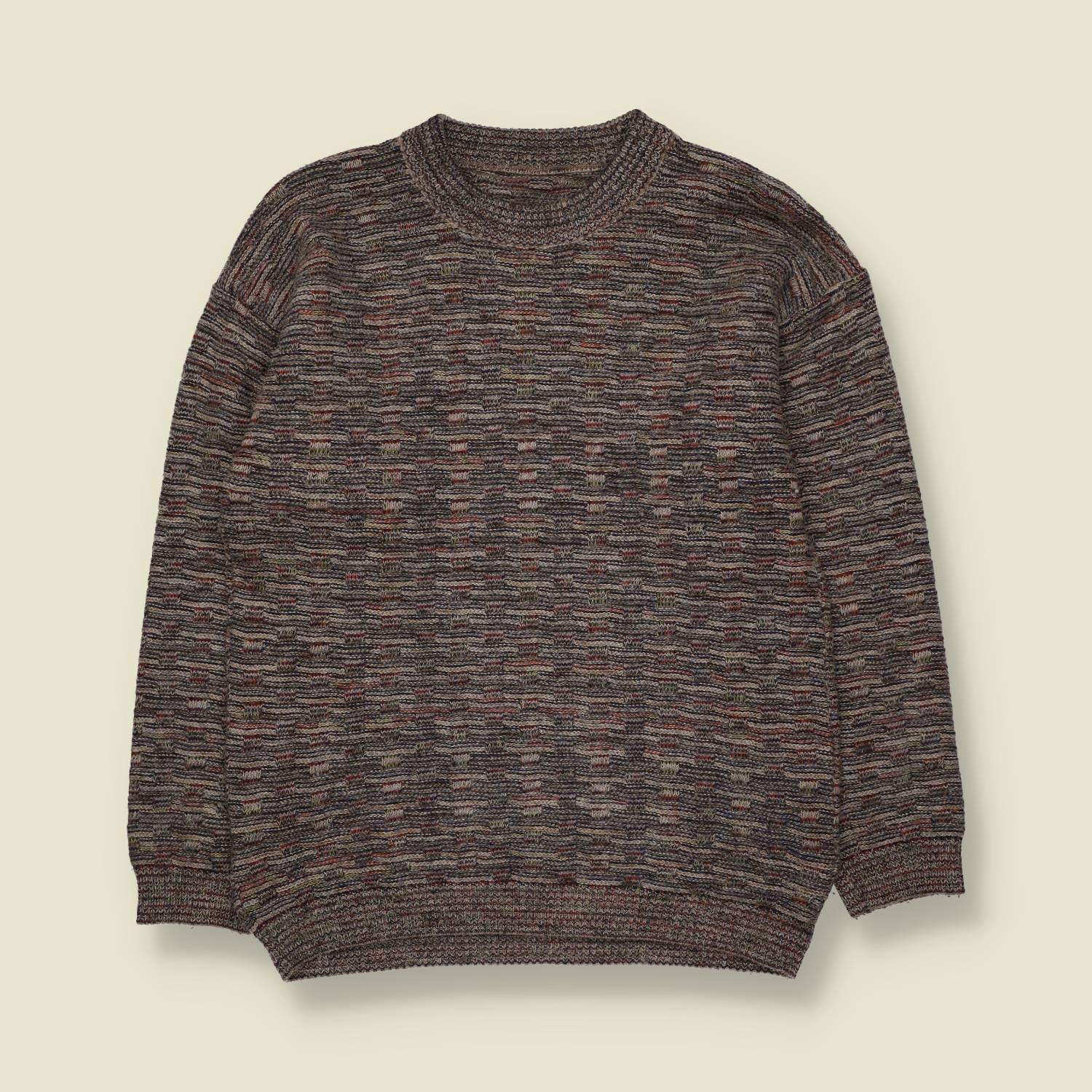1980s | Space Dye Knit | Brown Multi - XS