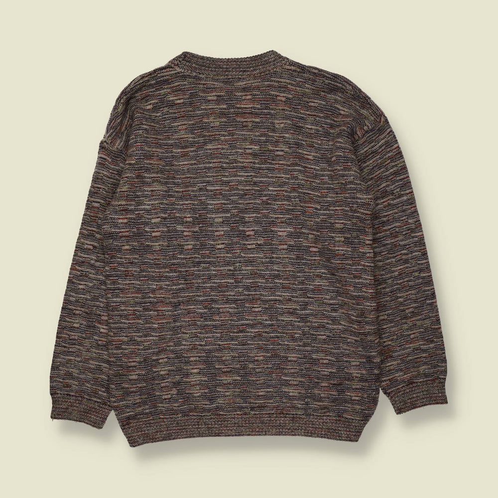 1980s | Space Dye Knit | Brown Multi - XS