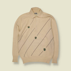 1980s | Carlo Club | Collared Knit | Cream - XXS