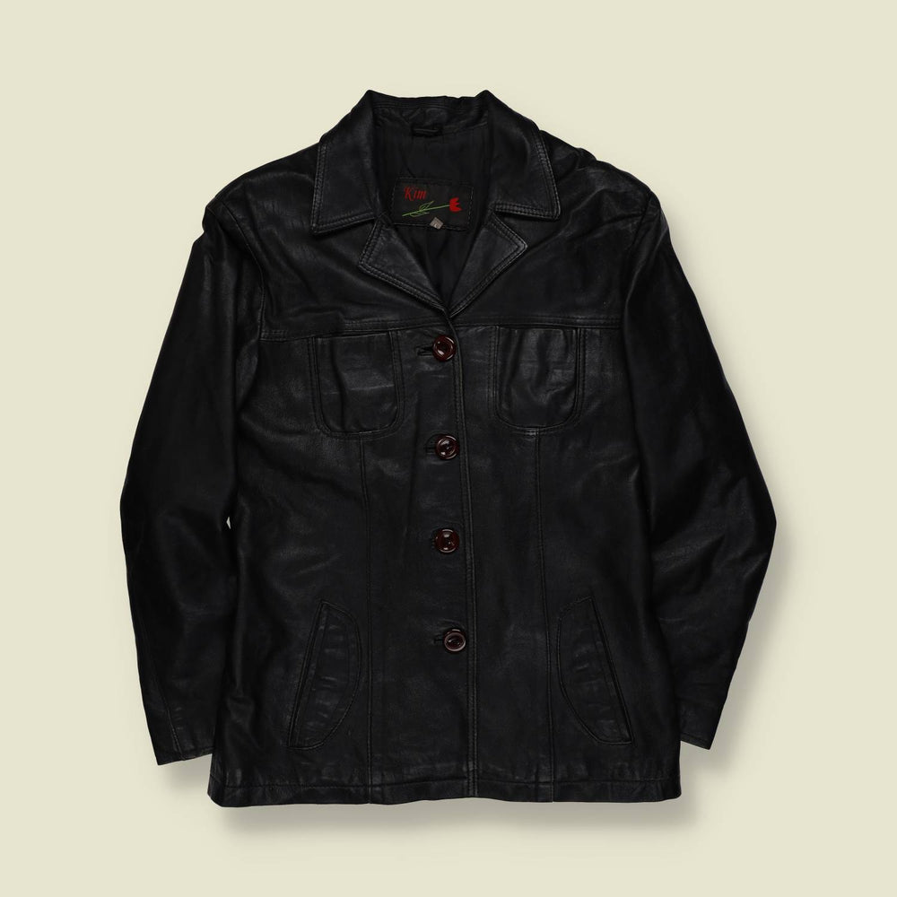 1970s | Kim | Leather Jacket | Black - 10
