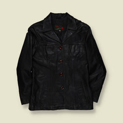 1970s | Kim | Leather Jacket | Black - 10