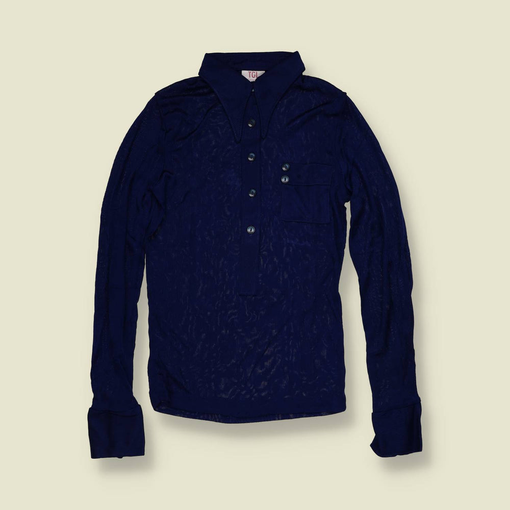 1970s | TGL | Deadstock Blouse | Navy - 4