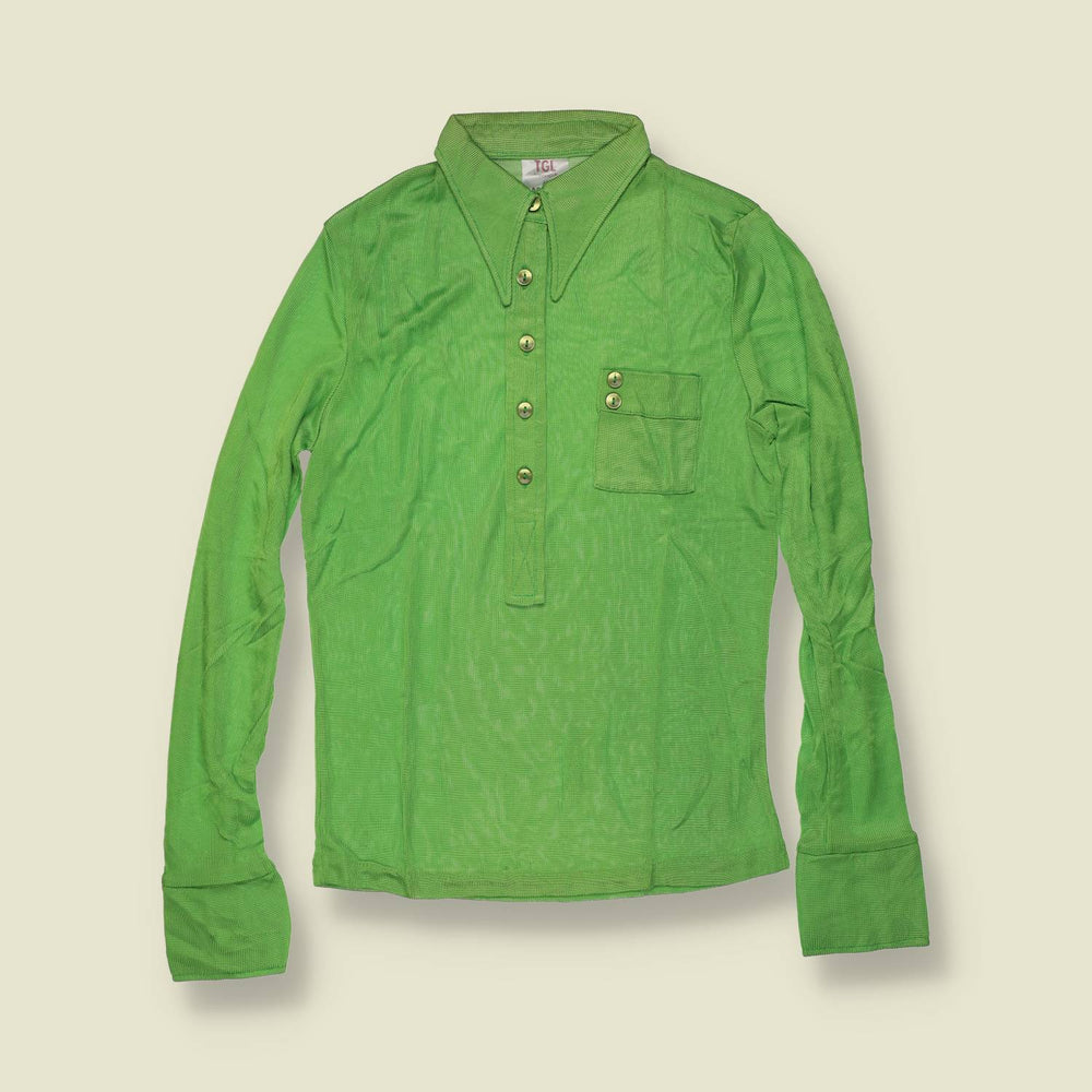 1970s | TGL | Deadstock Blouse | Green - 6