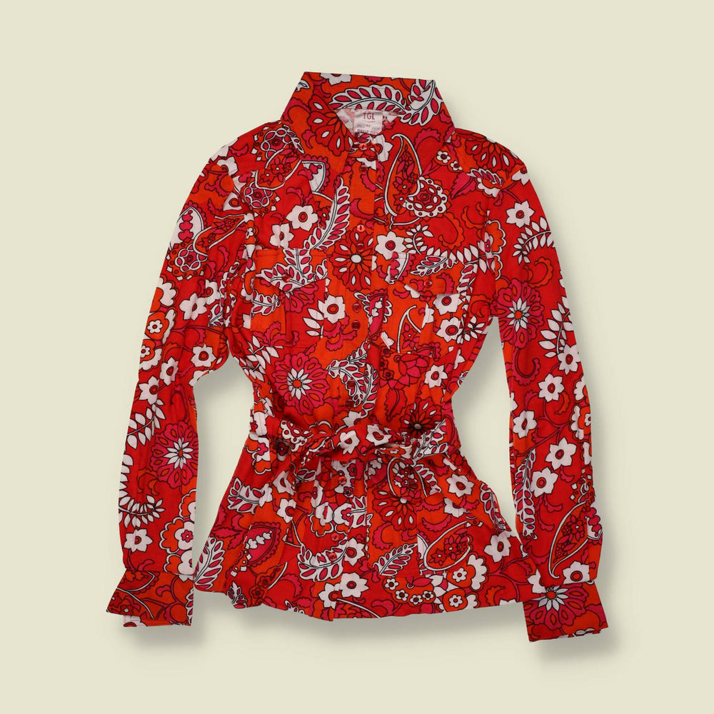 1970s | TGL | Deadstock Blouse | Red Multi - 12