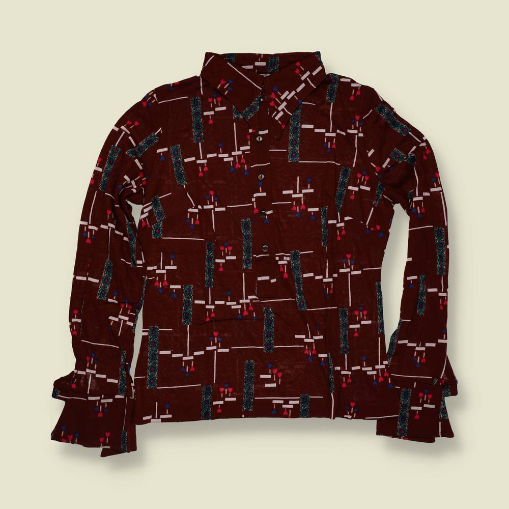 1970s | TGL | Deadstock Blouse | Brown Multi - 12