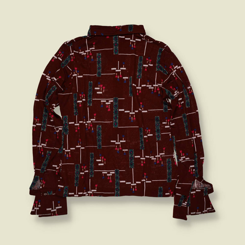 1970s | TGL | Deadstock Blouse | Brown Multi - 12