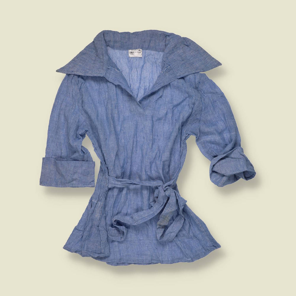 1970s | Unbranded | Deadstock Cotton Blouse | Blue - 8