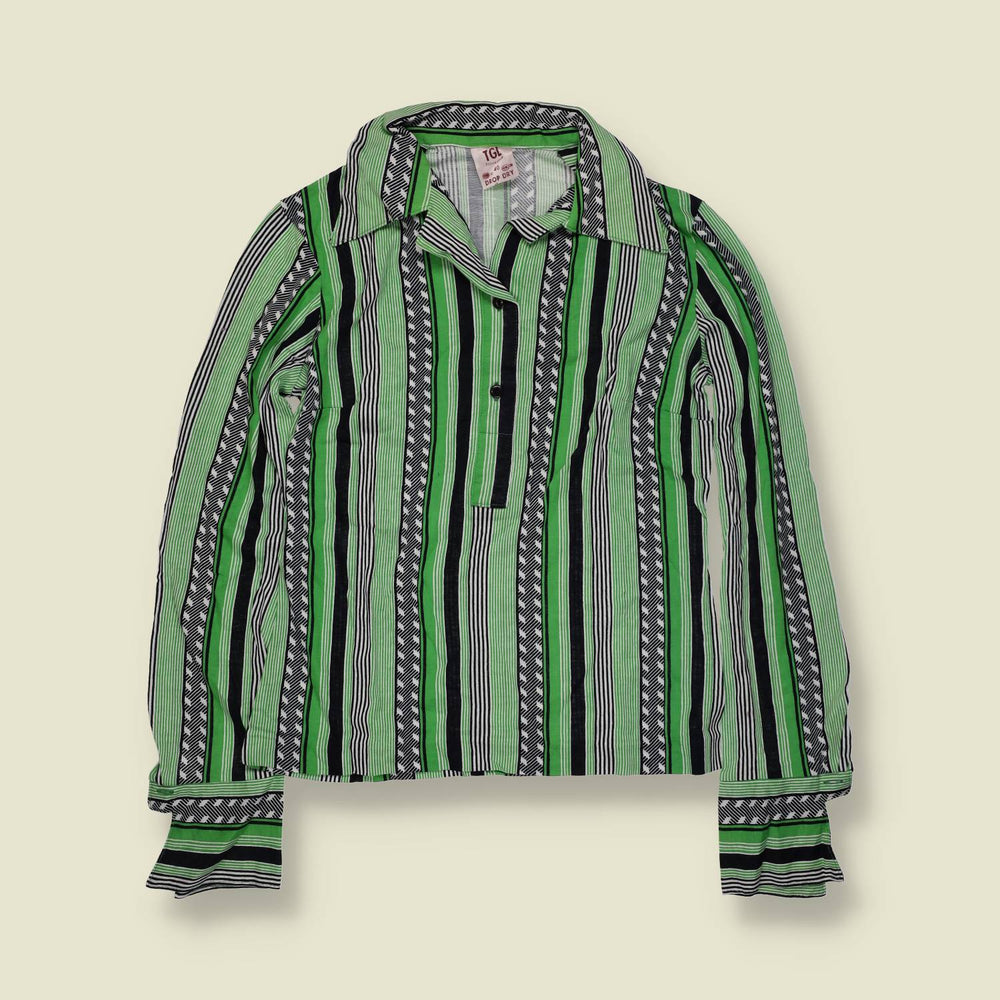1970s | TGL | Deadstock Blouse | Green Multi - 6