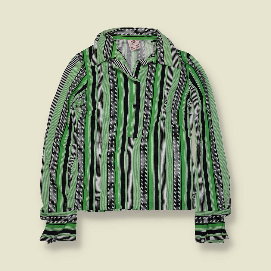 1970s | TGL | Deadstock Blouse | Green Multi - 6
