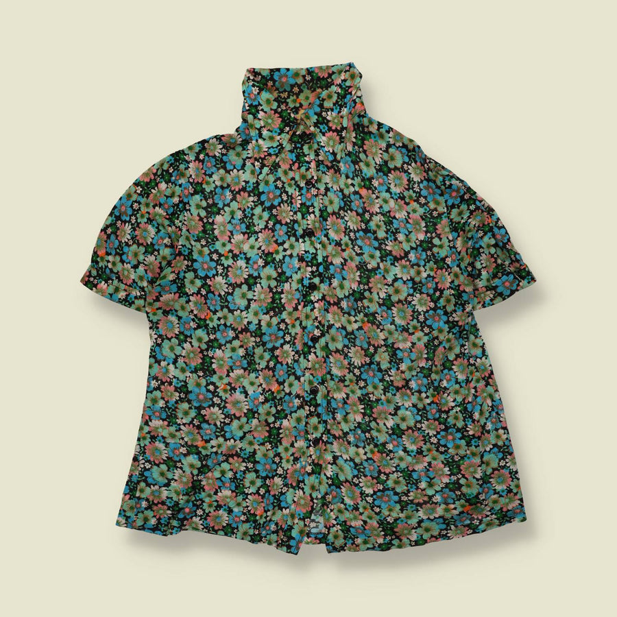 1970s | Floral Blouse | Black Multi - 12