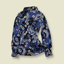 1970s | TGL | Deadstock Floral Blouse | Blue Multi - 8