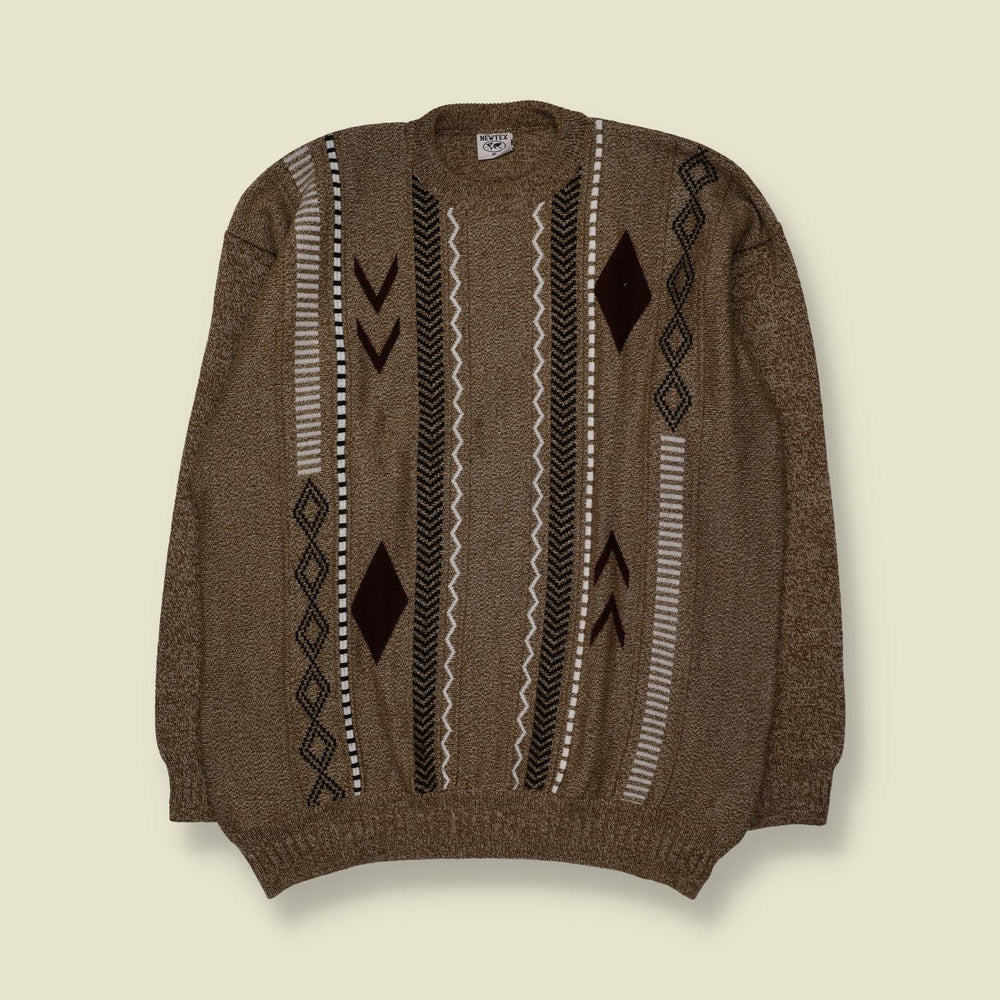 1980s | Newtex | Knit | Brown - XL