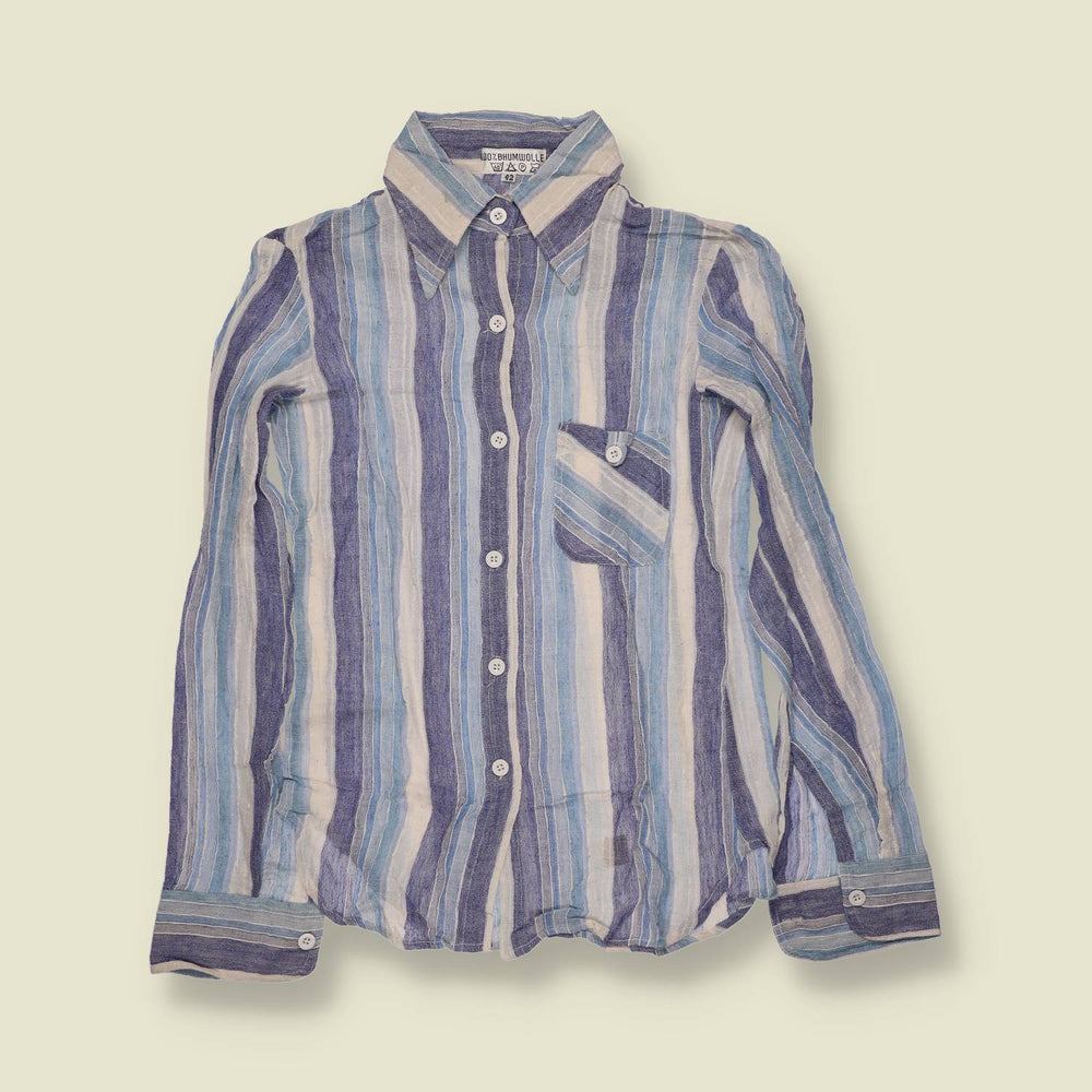 1970s | Deadstock Stripe Blouse | Blue Multi - 6