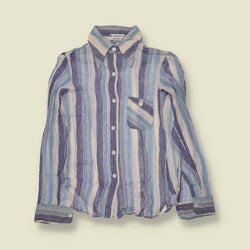 1970s | Deadstock Stripe Blouse | Blue Multi - 6
