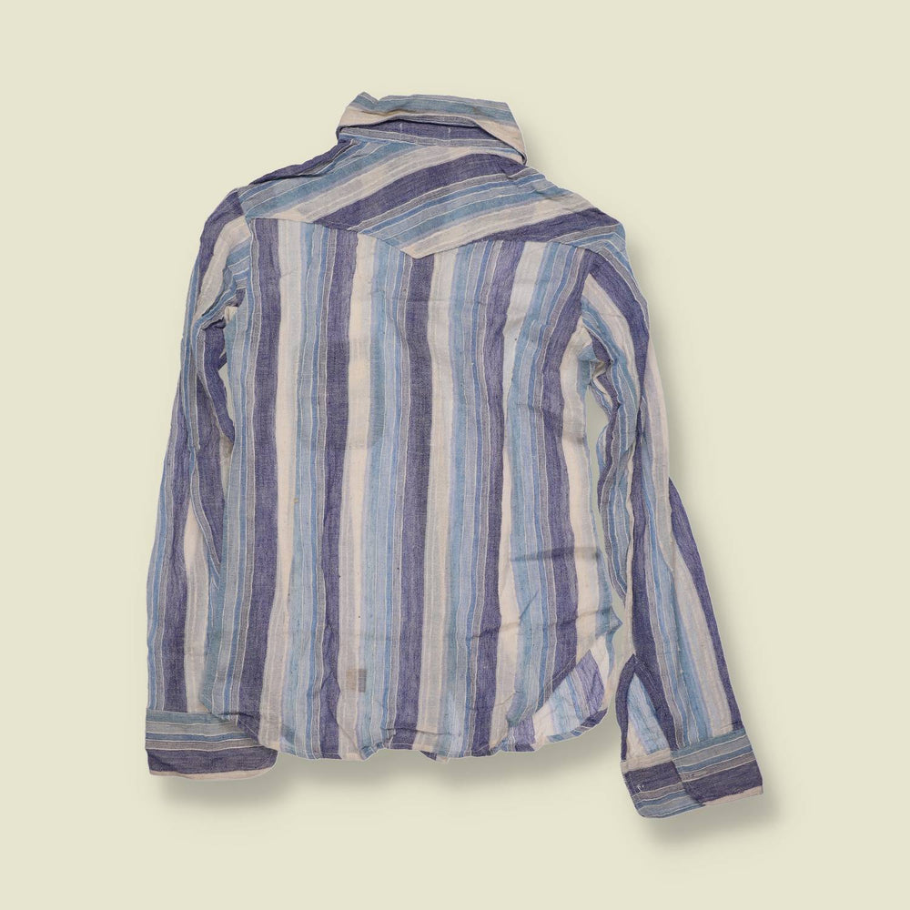 1970s | Deadstock Stripe Blouse | Blue Multi - 6