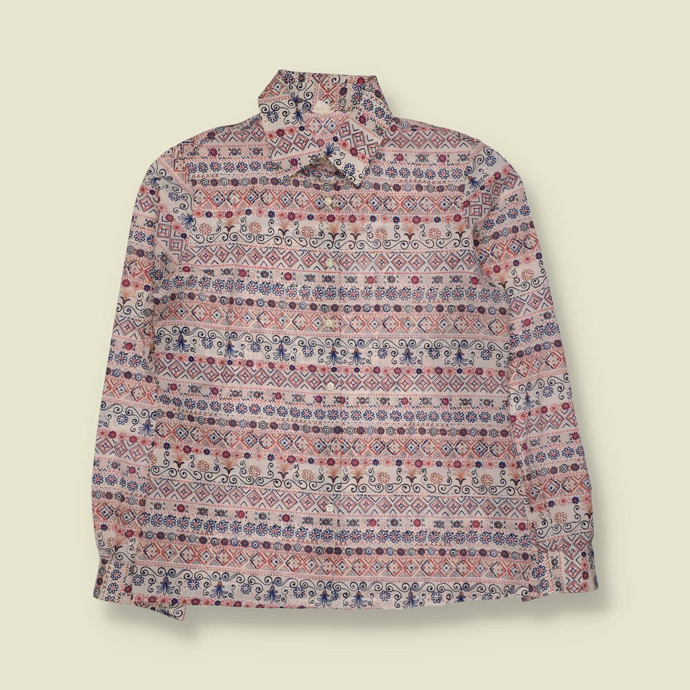 1970s | Folk Print Blouse | Cream Multi - 12