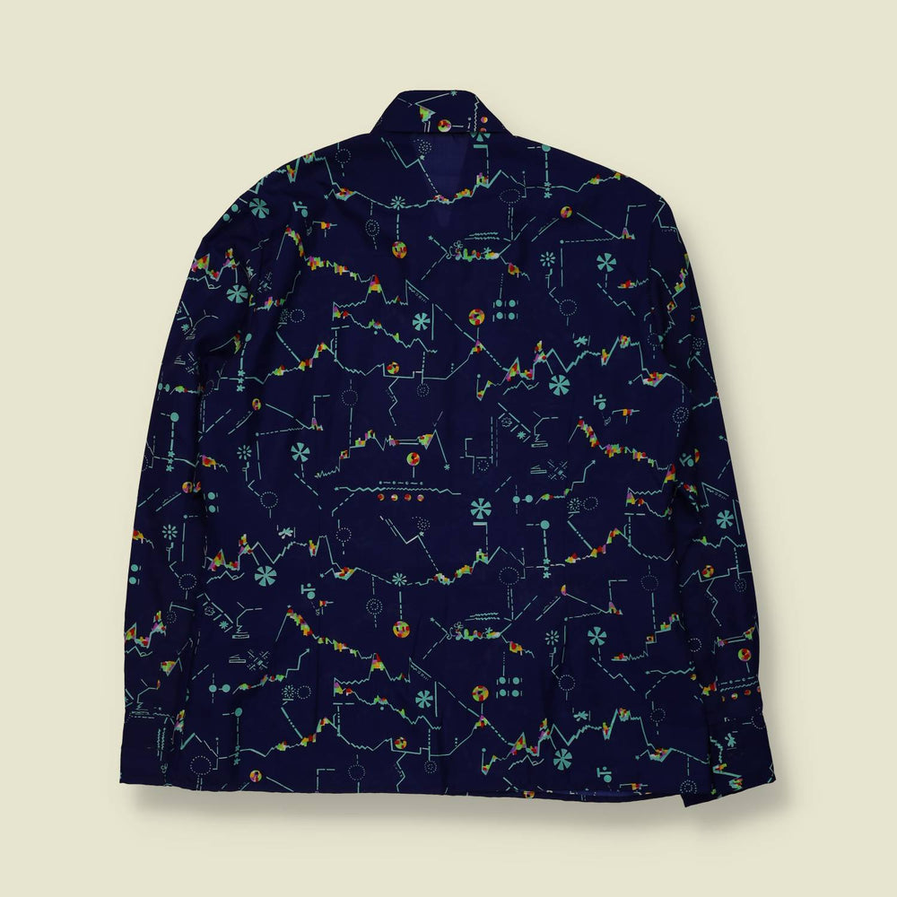 1970s | Abstract Print Blouse | Navy Multi - 12
