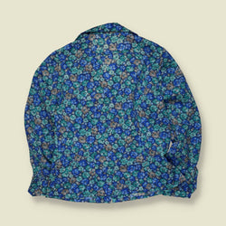 1970s | Floral Blouse | Blue & Turquoise - 10