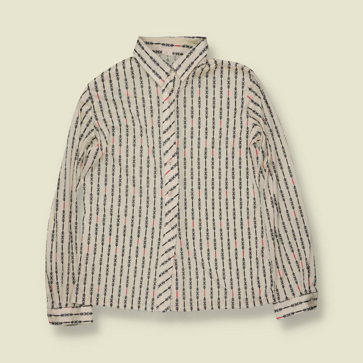 1970s | Geometric Stripe Blouse | Cream Multi - 12