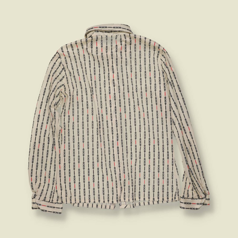 1970s | Geometric Stripe Blouse | Cream Multi - 12