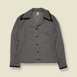 1970s | Houndstooth Blouse | Black & White - 12