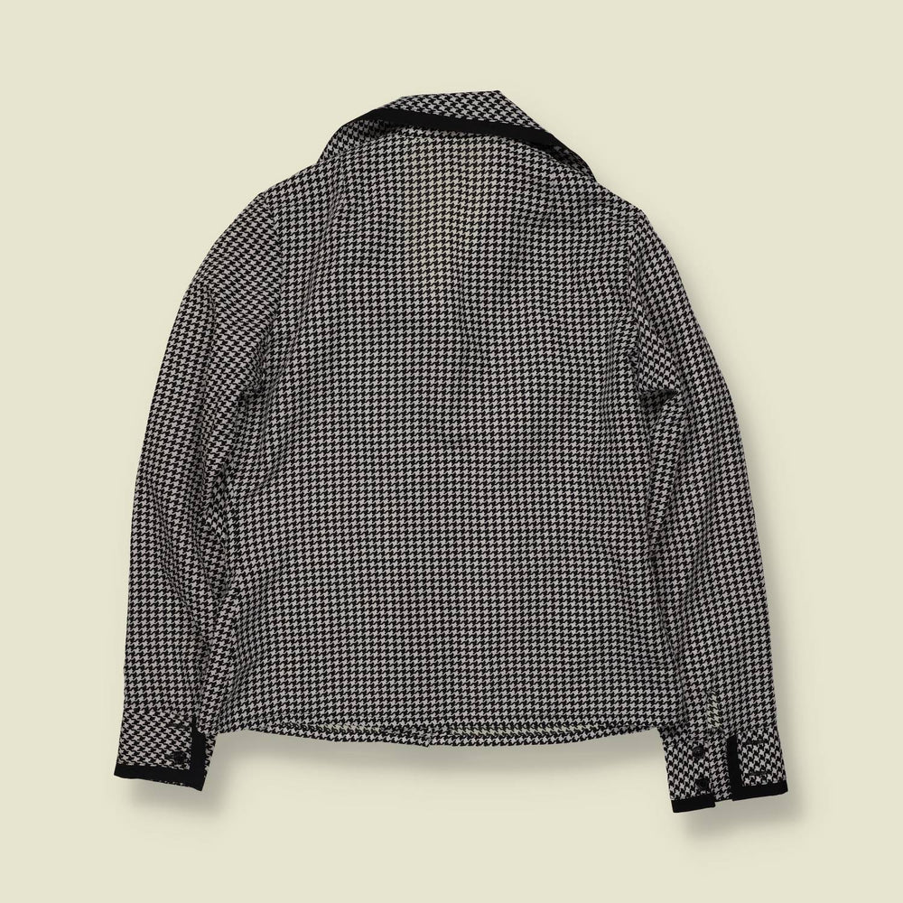 1970s | Houndstooth Blouse | Black & White - 12