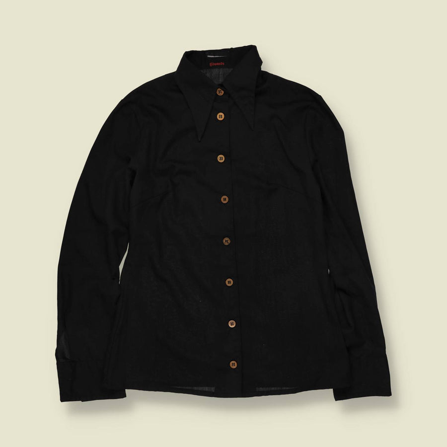 1970s | Edwards | Dagger Collar Blouse | Black - 8
