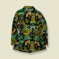 1960s | Abstract Print Blouse | Green Multi - 12