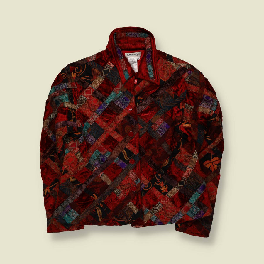 1980s | Coldwater Creek | Quilted Patchwork Jacket | Red Multi - 12