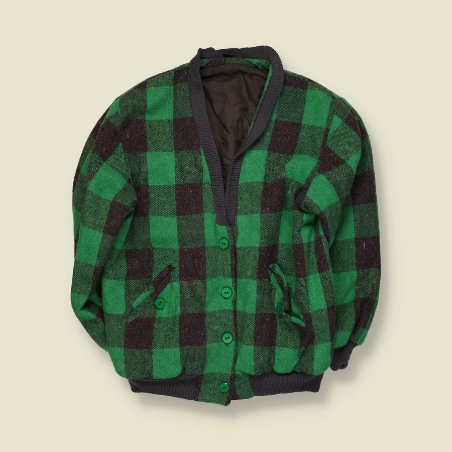 1980s | Buffalo Check Jacket | Green & Charcoal - 12