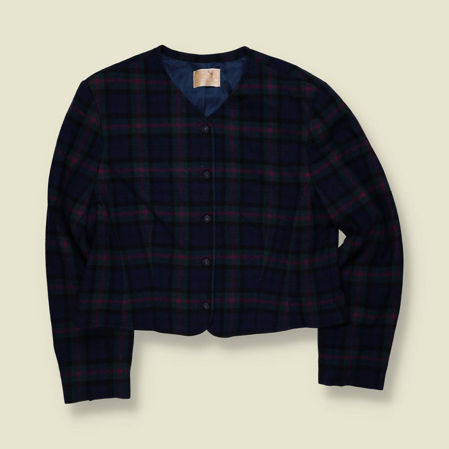 1980s | Pendleton | Tartan Wool Jacket | Navy Multi - 14