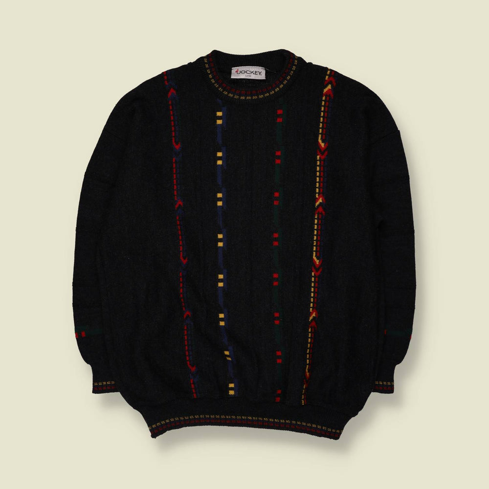 1980s | Jockey | Knit | Black - l
