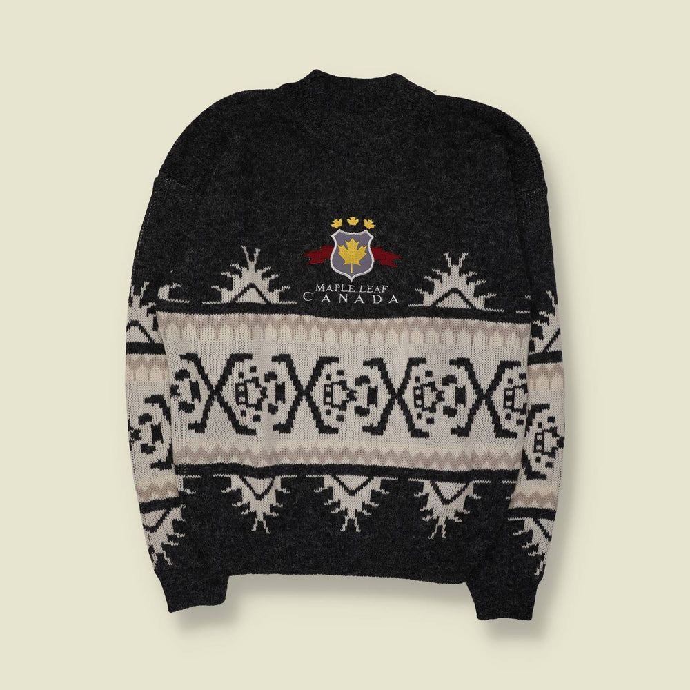 1980s | Maple Leaf Canada | Knit | Grey - M
