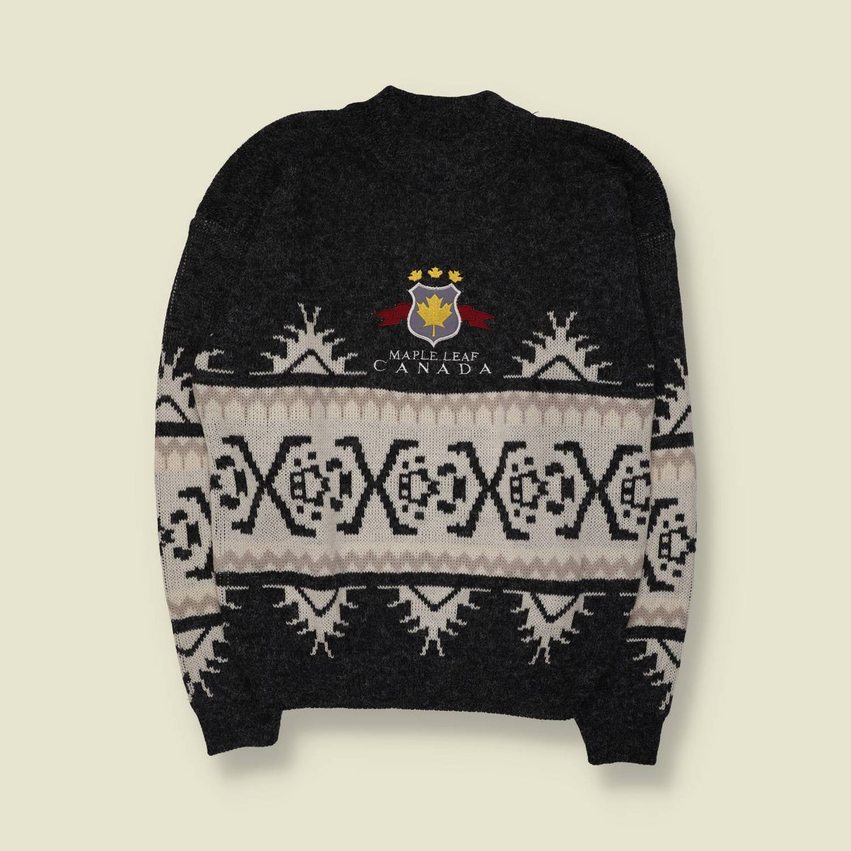 1980s | Maple Leaf Canada | Knit | Grey - M