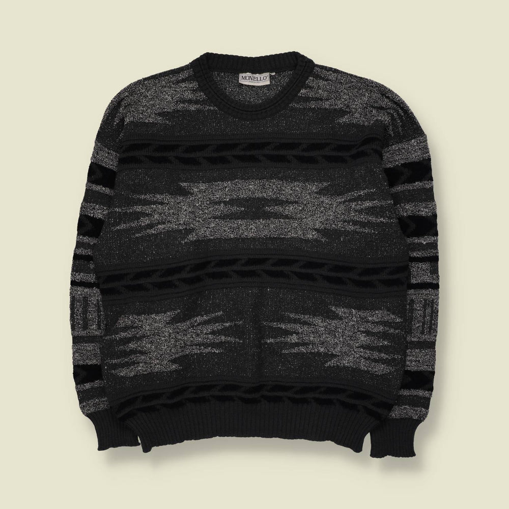 1980s | Monello | Knit | Grey & Black - L